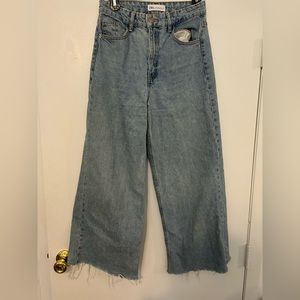 Worn Zara High Waisted Flare Jeans Sz 2